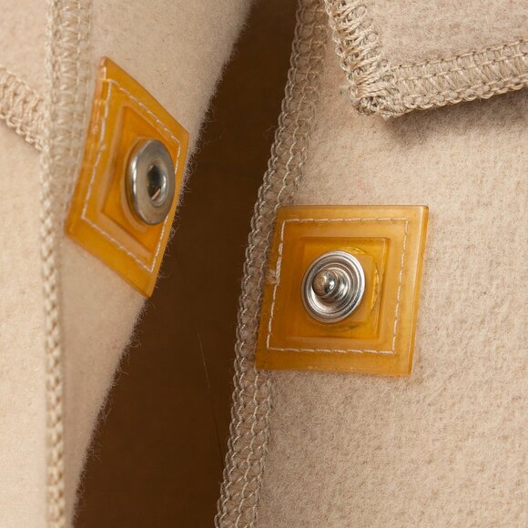 Annette Gortz Ena Beige Wool-Felt Cowl-Neck Snap Jacket - Picture 6 of 9
